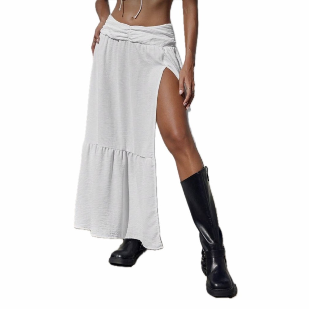 SHEIN White Maxi Low-waisted Skirt